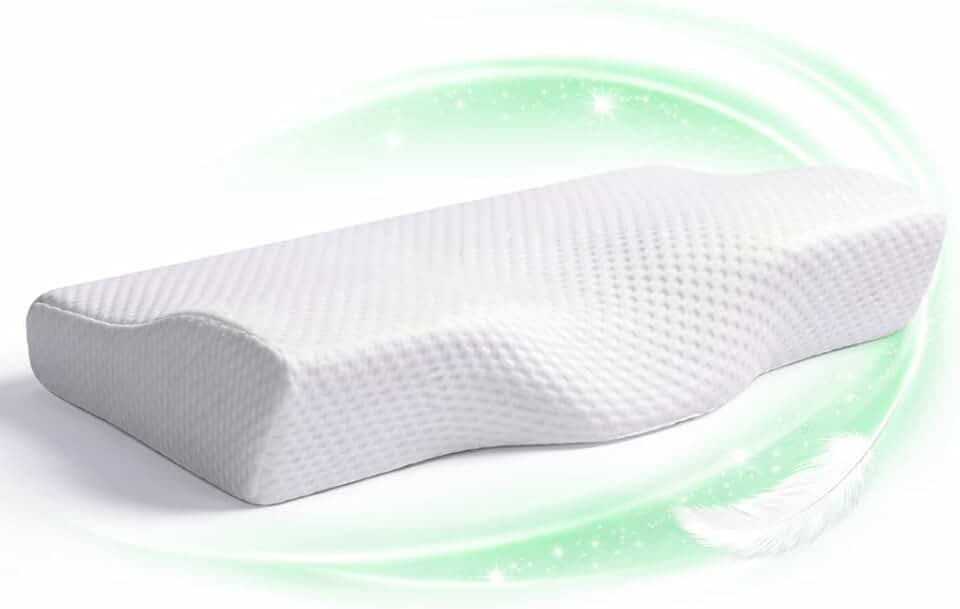 Travesseiro Cervical Ortopédico Viscoelástico – Suporte Ergonômico para Coluna e Pescoço – Espuma NASA – Alívio de Dores