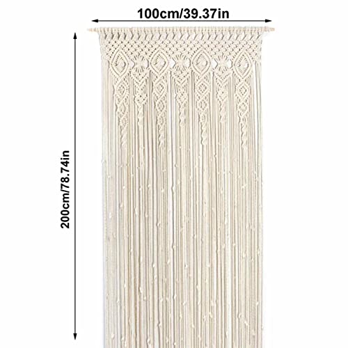 Rideaux en macramé faits main et perles de bambou pour pergola et fenêtre