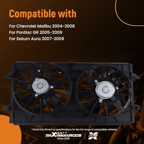 Image of maXpeedingrods 620-969 A /C Condenser Radiator Cooling Fan Assembly for Chevrolet Malibu 2004-2008, for Pontiac G6 2005-2009, for Saturn Aura 2007-2009 Replacement 22719384 GM3115208