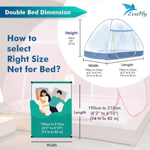 Image of Evafly Mosquito Net for Double Bed | Heart Design (Limited Edition) | King Size Foldable Machardani | Polyester 30GSM Durable Net | PVC Coated Corrosion-Resistant Steel Wire - Full Pink
