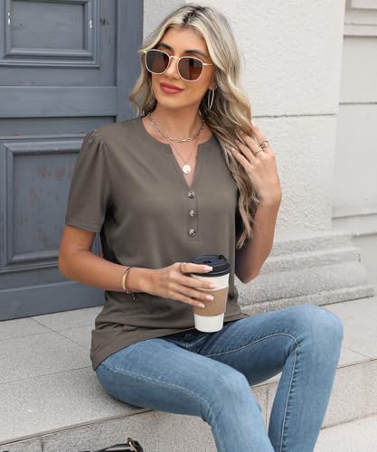 Womens Tops Summer 2025 Short Sleeve Casual Shirts Fashion Loose Fit Clothes4