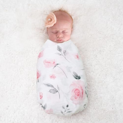 david's kids 4 Pack Baby Muslin Swaddle Blankets, 100% Cotton and Ultra Soft Breathable Receiving Blanket Wrap for Boys Girls, New Born Essentials, Large 47 x 47 inches, Pink Floral by david's kids - Image 7