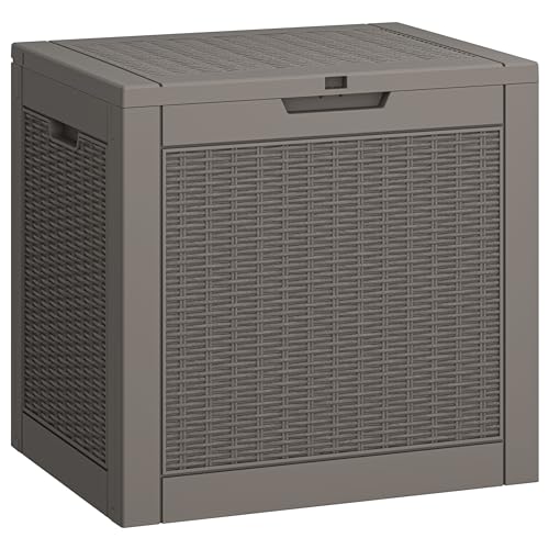 LHBGO 31 Gallon Package Delivery box, Waterproof Outdoor Storage Box Resin Deck Box Lockable, Lightweight Storage Deck Box for Garden Tools, Pool Supplies