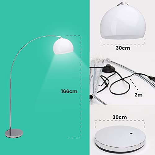 Bogenlampe Brilliant Vessa 1,7 m in Chrom und Weiß