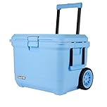 Coleman Pro 55-Quart Premium Wheeled Hard Cooler, Heavy-Duty Ultra-Light Portable Cooler with Wheels, Extra-Thick Insulation Keeps Ice up to 5 Days, 92-Can Capacity