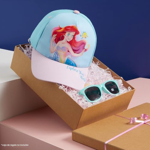 Miniatura 2 de Disney Conjunto De Gafas De Sol Y Gorra De Béisbol Para Niñas, Gafas Con Protección Uv Al 100 Azul Ariel
