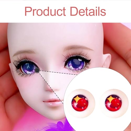 Yeux de poupée 18mm accessoire globe oculaire lifelike acrylique pour 1/3 - 8