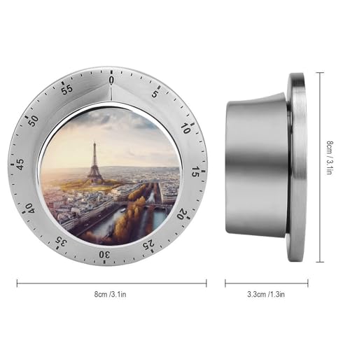 Temporizador de escritorio de acero inoxidable con diseño exclusivo de París 3