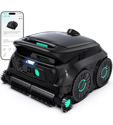 (2026 New) WYBOT B1 Pool Vacuum for Inground & Above Gorund Pool, Cordless Pool Robot with Wall Climbing, Edge & Corner Cleaning, Six-Roller Brush, Smart Navigation & App Control (Charcoal & Teal)