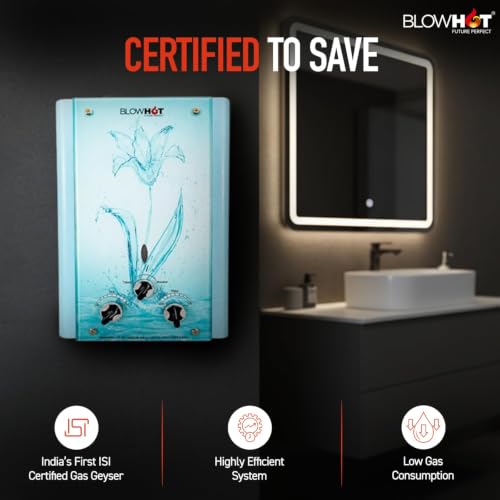 Image of BLOWHOT Gas Geyser 6 Litres|Auto Cut-Off|Automatic Lpg Gas Wall Mounted Water Heater Geyser|Instant Warm Water Flow|2 Year General Warranty|2 Years Warranty On Heat Exchanger(Isi Marked)
