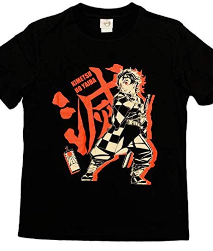 Amazon.co.jp: 鬼滅の刃ボトルTシャツ A柄／黒 S : ファッション