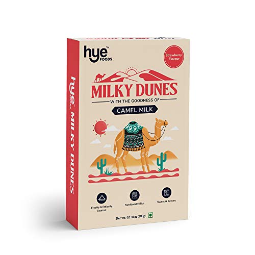 HYE FOODS Milky Dunes | Camel Milk Powder | Strawberry | 300gms | 10.58 Oz