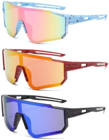 3 Pcs Gafas de Sol para Niños, Gafas Ciclismo Polarizadas con Mon...