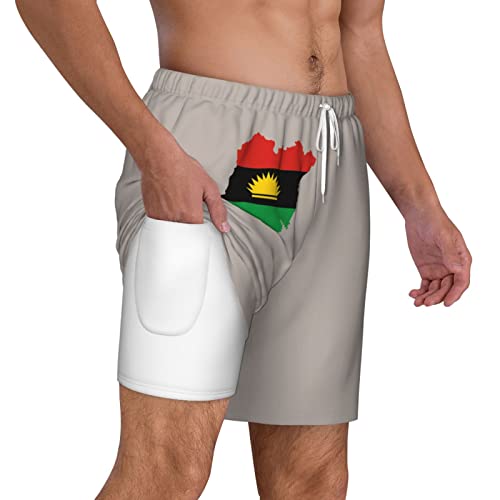 Short de plage drapeau du Biafra pour homme avec doublure compression