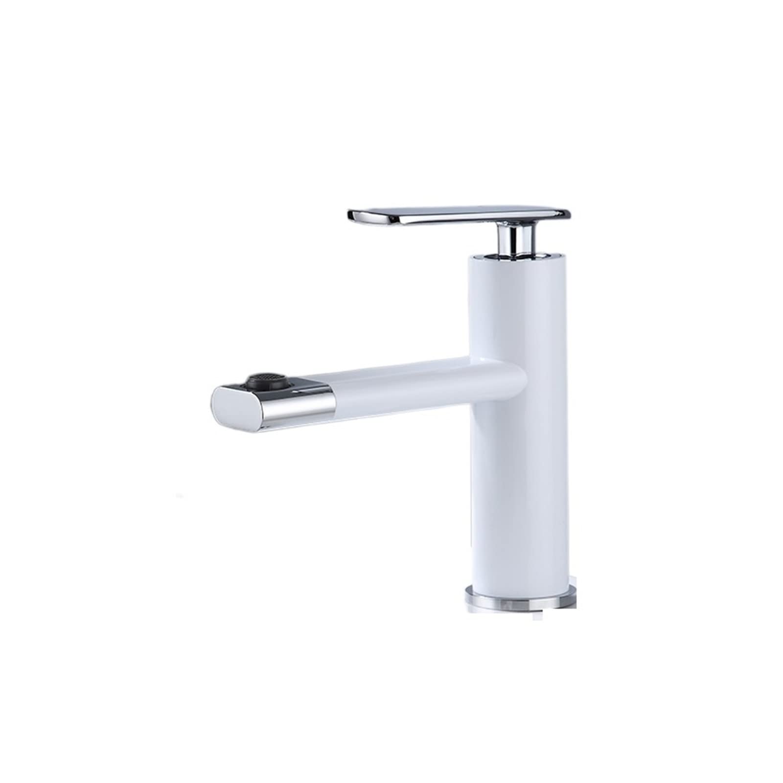 Mitigeur de lavabo rotatif blanc pour une salle de bain familiale