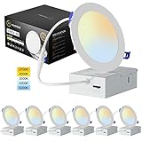 NBZMLED 4 Inch 6 Pack 5CCT LED Recessed Lighting 9W 2700/3000/3500/4000/5000K Ultra-Thin Recessed Ce