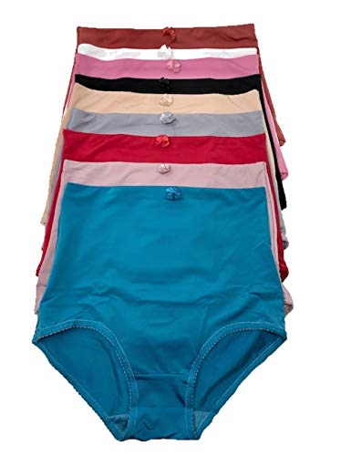 Peachy Panty Women's 6 Pack High Waist Cool Feel Brief Underwear Panties S-5xl (Solid Soft Double Layer High Waist Girdle, XX-Large)