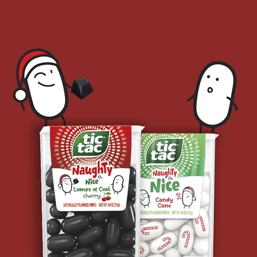 Tic Tac Naughty or Nice Candy Cane Mints, 12 Count, On-the-Go Refreshment, Stocking Stuffers, 0.84 oz Each image 6