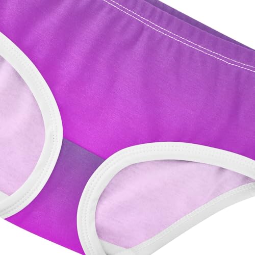 Joisal Violet Magenta Gradient Ombre Panties for Girl Toddler Underwear Floral Cotton Colorful Briefs Girls Undies 2t4