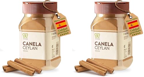 Canela Ceylan Polvo 150g - 100% Canela de Ceylan Natural - Canela aromática y Sabor Suave - Sin aditivos ni GMO - Naturcid (Paquete de 2)