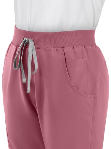 Image of Scrub Pants for Women - Straight Leg Medical Scrub Pants with 6 Pockets - Drawstring Soft Stretch Women Scrub Pant