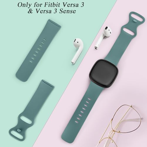 Image of Meliya Soft Strap for Fitbit Versa 4 / Versa 3 / Sense 2 / Sense(Watch Not Included), Flexible Premium Elastomer TPU Adjustable Watch Straps, Sport Replacement Band for Women Men
