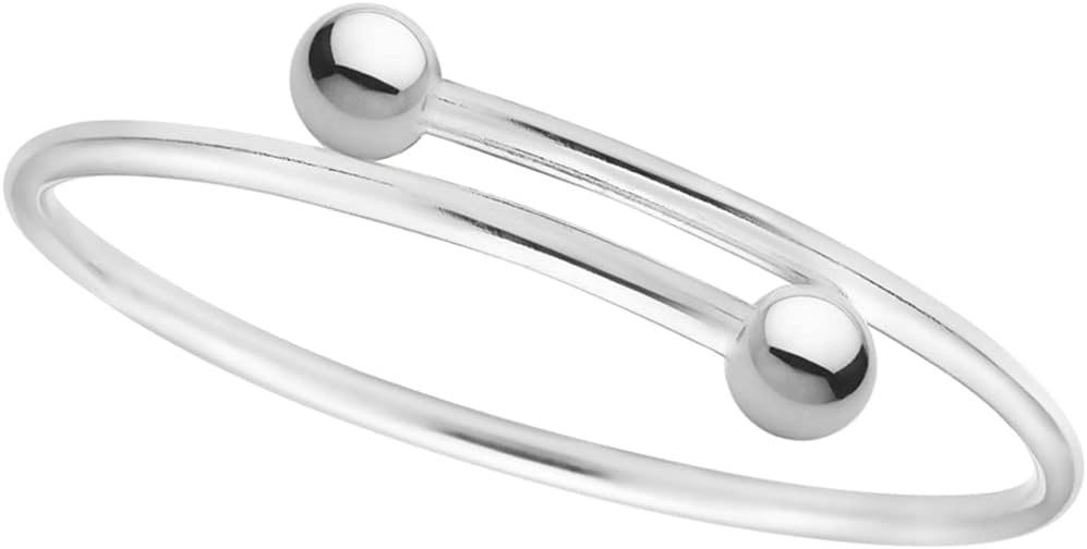 Ritastephens Sterling Silver Shiny Expandable Polished Slip On Bangle Bracelet