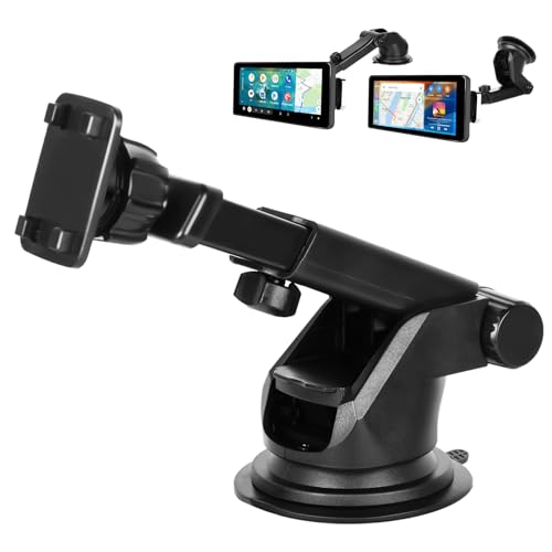 Motorsi Flexible Dashboard Mount for Wirelss A-pple Carplay Screen, Suction Cup Holder for Car Play Portable Car Radio, Windscreen Mount for Portable Car Radio Navigation