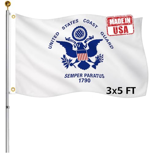 Hypoth Double Sided US Coast Guard Military Flag 3x5 Outdoor- UV Fade Resistant United States Coast Guard USCG Flags with 2 Grommets