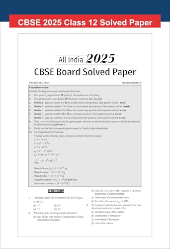 Image of Disha 13 Years CBSE Class 12 Solved Chemistry Previous Year-wise Question Papers (2013 - 2025) | PYQ's, Sample Paper & Concept Notes |CBSE Question Bank Class 12 | 5th Edition
