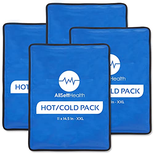4 Pack XXL Reusable Hot and Cold Gel Ice Packs for Injuries | Cold Compress, Ice Pack, Gel Ice Packs, Cold Pack, Gel ice Pack, Cold Packs for Injuries | 11x14.5 in