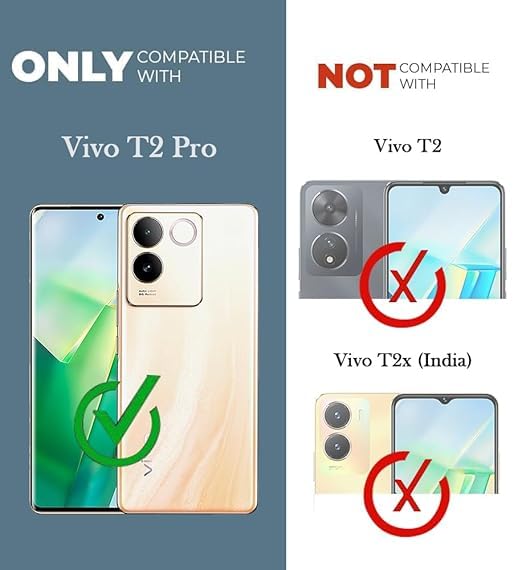 Image of Jkobi Shockproof Crystal-Clear Back Cover for Vivo T2 Pro (Magsafe Wireless Support | Drop & Camera Protection | Hard Polycarbonate)