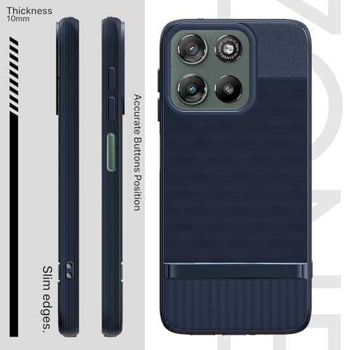 Image of Pikkme Back Cover for Motorola Moto G67 Power 5G / G57 Power 5G Camera Protection 3D Hexa Cube Design Silicone Protective Bumper Case (Blue)