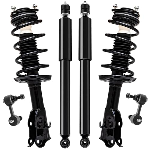 Image of Detroit Axle - 1.8L 6pc Struts Shocks Kit for 2006-2011 Honda Civic, 2 Complete Front Struts with Coil Spring Assembly 2 Front Sway Bar End Links 2 Rear Shock Absorbers 2007 2008 2009 2010 Suspension