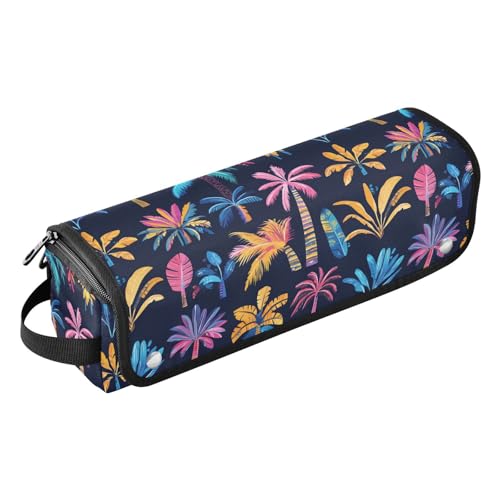 Bolsa organizadora de herramientas para el cabello con diseño abstracto de palmeras y mármol, resistente al calor, para planchas y rizadores, portátil miniatura 1