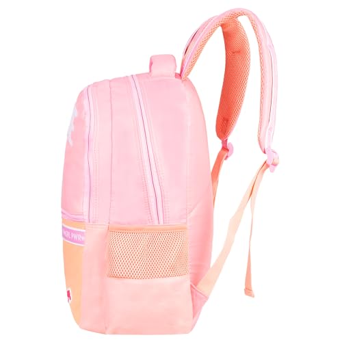 Image of Barbie Pink & Peach 17 Inch School Bag for Girls with Spacious Compartment School Bag for Nursery, Preschool & Primary