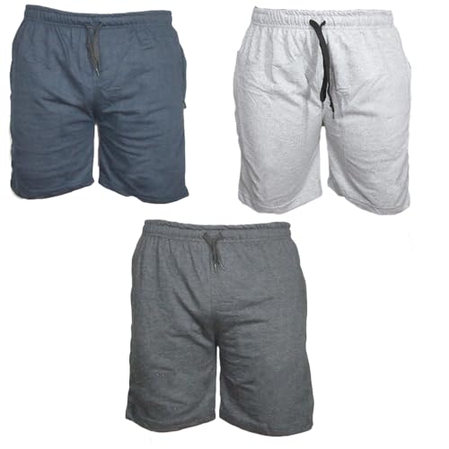 Image of Peerless Mens Shorts Combo Pack of 3 /Cotton /Both Side Pocket with Zip /Inner Elastic /Printing & Colours May Vary /Black, Light Grey, Navy Blue