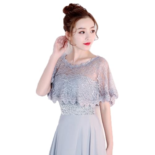 DNLKWGO Bridal Shawl Bolero Flapper Cover Up Wedding Shawl Wraps Evening Shoulder Covers Lace Cape Shrug for Women