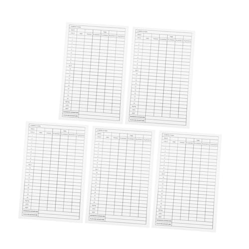 5 unidades de tarjetas de puntuación para golf