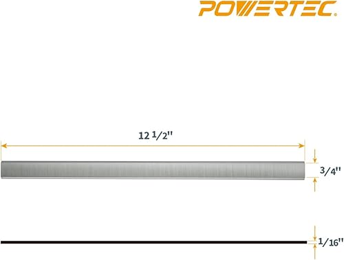 Miniatura 4 de POWERTEC Cuchillas cepilladoras de 12 pulgadas para Delta TP300, 22-540, repuesto para cuchillos cepilladores 22-547, juego de 4 (12810DD)