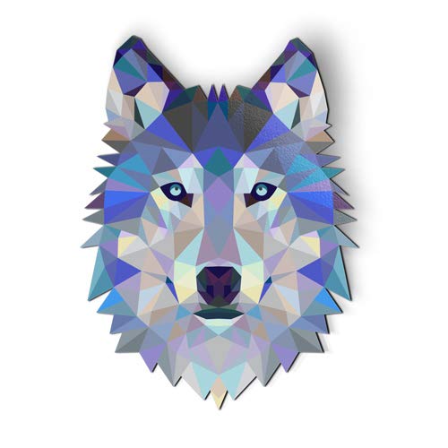 Wolf Modern Art Triangles - Magnet - Car Fridge Locker - Select Size - Standard: 5.5" x 4.5"