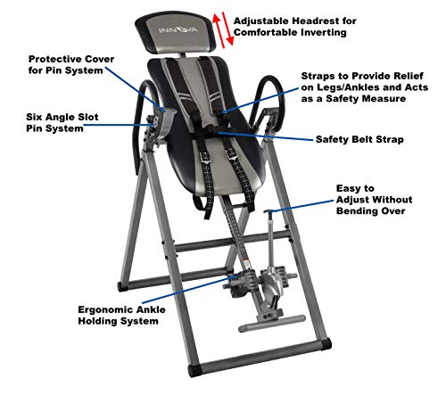 INNOVA HEALTH AND FITNESS ITX9800 Inversion Table with Ankle Relief and Safety Features
