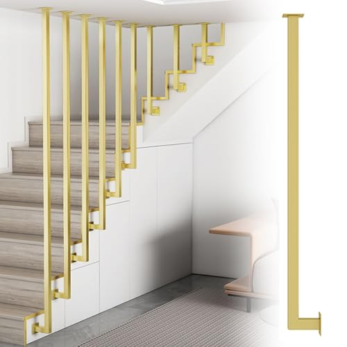 Balaustres Husillos Balaustres de Escalera Balaustres De Hierro Para Escalera Con Varilla Cuadrada, Balaustres Metálicos Para Escaleras Interiores, Barandilla Para Escalones Madera/ Hormigón, Poste Pa