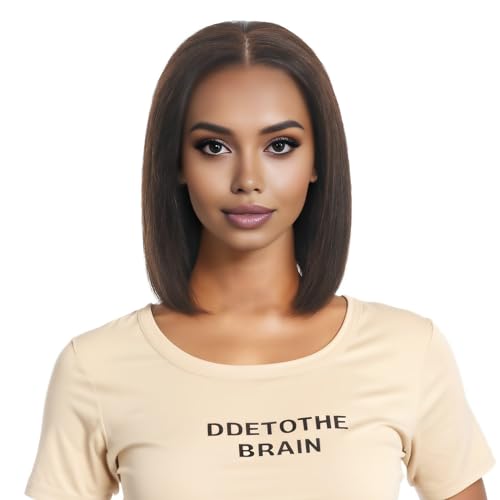 LECIPO Bob Wigs 10 Inch Real 100% Human Hair HD