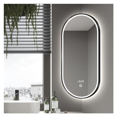 WULAIOR Espejo de baño de Cuerpo Completo de 20x32 Pulgadas, tocador Grande, Espejos de baño Grandes sin Niebla, Espejo de luz LED Ajustable de 3 Colores con Aumento de Maquillaje, para baño