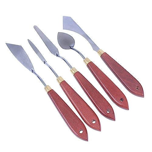 PLAFOPE Spatole Per Pittura Con Manico in Legno Per Olio e Utensili Per Miscelazione Modellatura e Raschiatura Multiuso Per Pittori e Scultori Facili Da Pulire