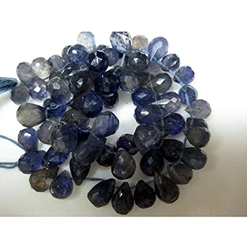 Iolite briolette de 6x8mm à 7x10mm fil de perles gouttes facettées 5"