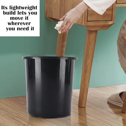 Image of Heart Home Pack of 2 Open-Top 5 Liters Dustbin for Bedroom, Bathroom & Kitchen | Durable & Portable Garbage Bin for Daily Household Use | Dustbin for Office /Small Spaces | Black