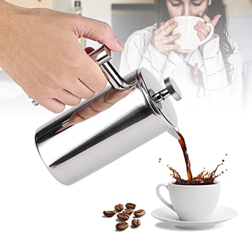 French Press Coffee Maker 350ml Stainless Steel Insulated Pot With Precision Filter Double Wall Construction For Home Kitchen Brewing Daily Use — view 5