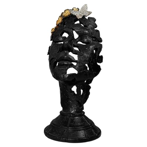 Colcolo Art Woman Face Objets Figurine Thinker Statue Dec Decor Item Resin Ornement pour le salon, Noir